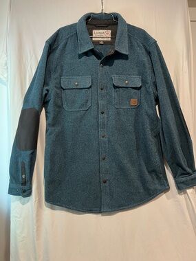 Legendary Whitetails Teal Shirt Jacket Chest & Side Pockets Dark Elbow Patches